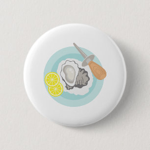 Oyster Shucking 2 Inch Round Button