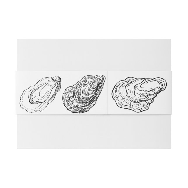 Oyster Theme Wedding Invitation Belly Bands Invitation Belly Band (Back Example)