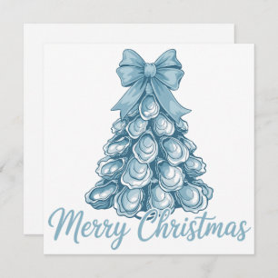 Oyster Tree Bow Preppy Merry Christmas Coquette Holiday Card