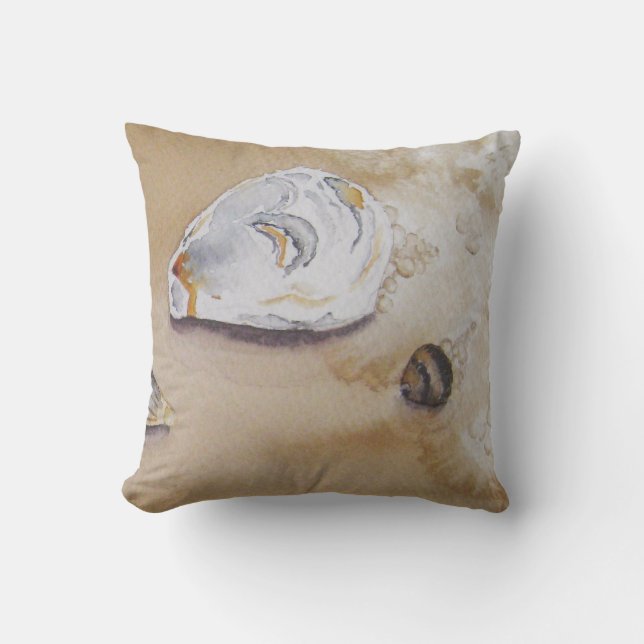 Oyster watercolor cushion (Front)