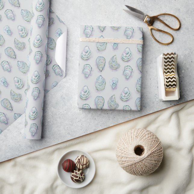 Oyster Watercolor Wrapping Paper (Crafts)