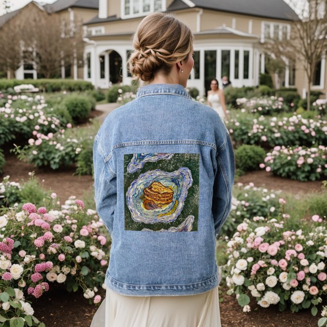 Oyster with Pea Crab Denim Jacket (Wedding Back)