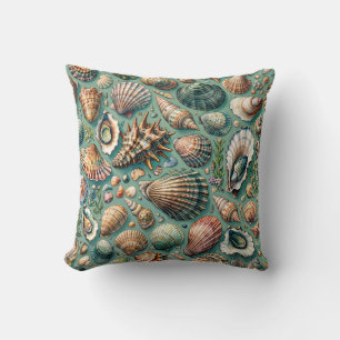 Oysters Clams Scallops Mussels Throw Pillow