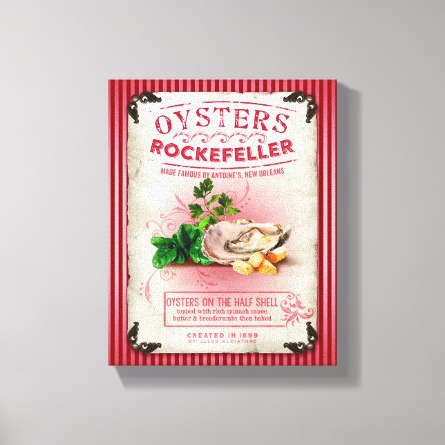 Oysters Rockefeller on the Half Shell Canvas Print (Front)