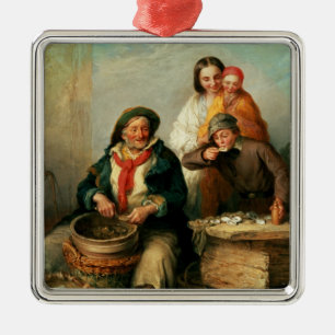 Oysters, Young Sir? Metal Ornament