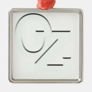 OZ - Australia white on black Metal Ornament
