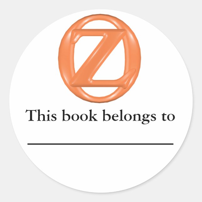 Oz Bookplate Classic Round Sticker (Front)