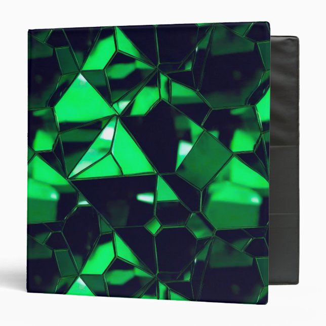 Oz Emerald Mirror Shards 3 Ring Binder (Front/Inside)