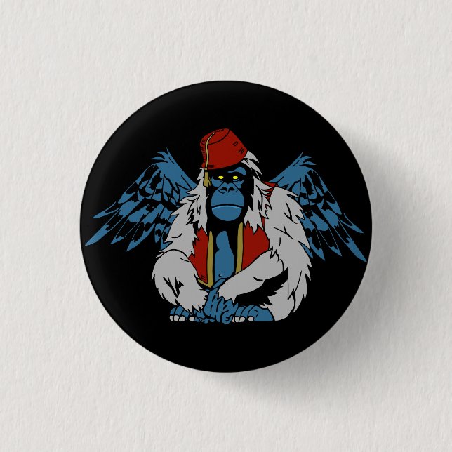 Oz Flying Monkey 1 Inch Round Button (Front)