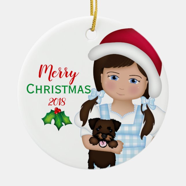 OZ Merry Christmas Dorothy Ruby Slippers Ceramic Ornament (Front)