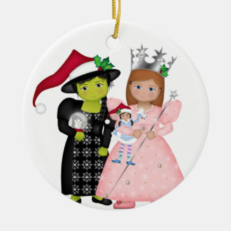 Oz-Some Merry Christmas Glenda and Wicked Witch Ceramic Ornament