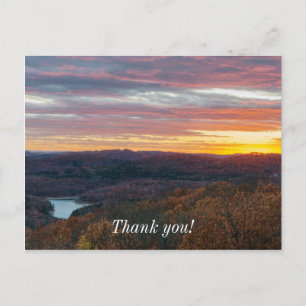Ozark Mountains Autumn Sunset Thank You Postcard