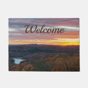 Ozark Mountains Autumn Sunset Welcome Doormat