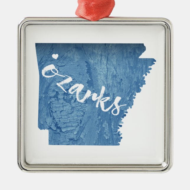 Ozarks, Arkansas Wood Grain Metal Ornament (Front)