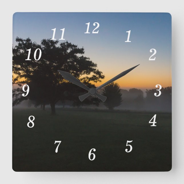 Ozarks August Dawn Wall Clock (Front)
