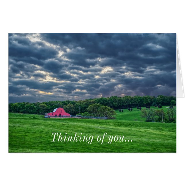 Ozarks Cloudy Farm Sunset Thinking Of You (Front Horizontal)