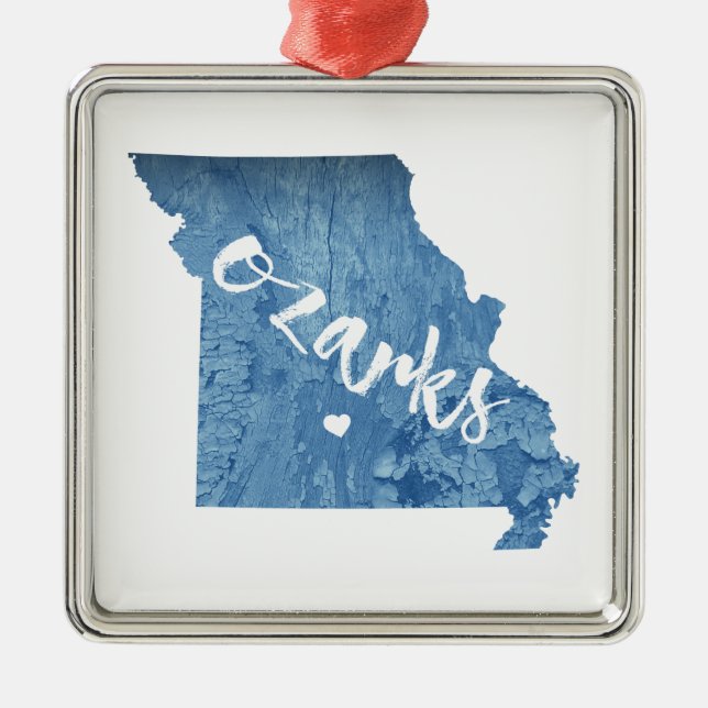 Ozarks, Missouri Wood Grain Metal Ornament (Front)
