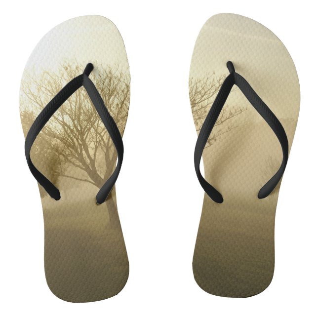 Ozarks Misty Golden Morning Sunrise Flip Flops (Footbed)
