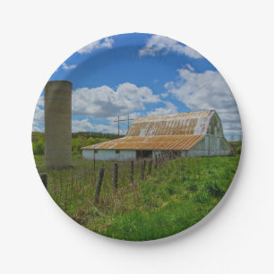 Ozarks Old Barn and Silo Paper Plate