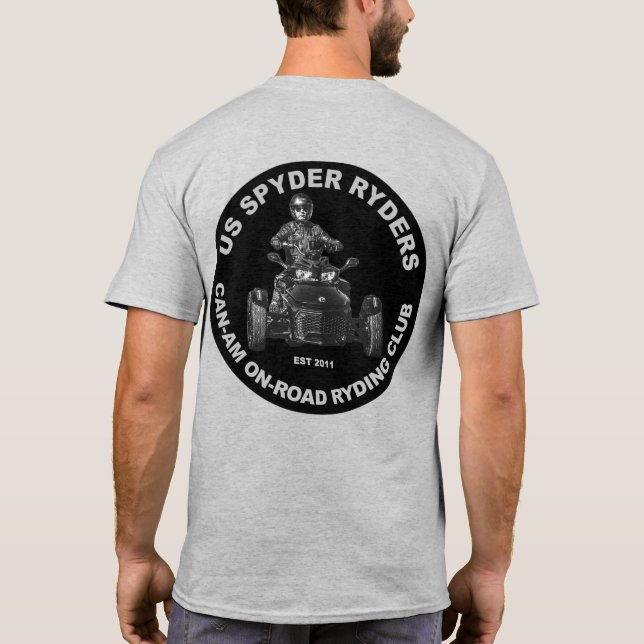 Ozarks Spyder Ryders Chapter - Round Black T-Shirt (Back)