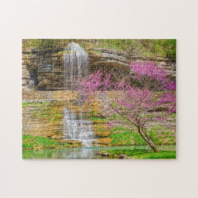 Ozarks Waterfall Spring Bluff Jigsaw Puzzle (Horizontal)