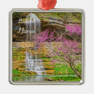 Ozarks Waterfall Spring Bluff Metal Ornament
