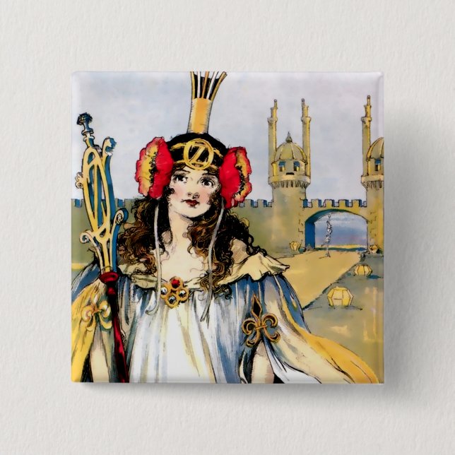 “Ozma of Oz” by John R Neill 2 Inch Square Button (Front)