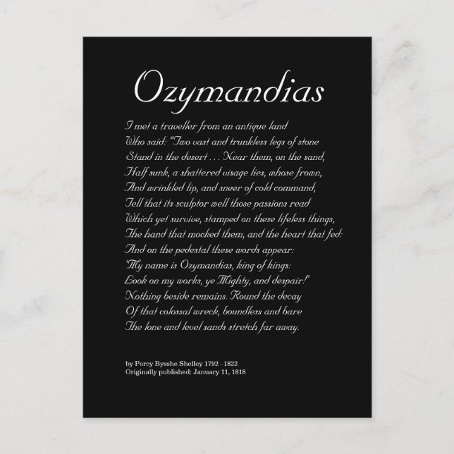 Ozymandias Postcard (Front)