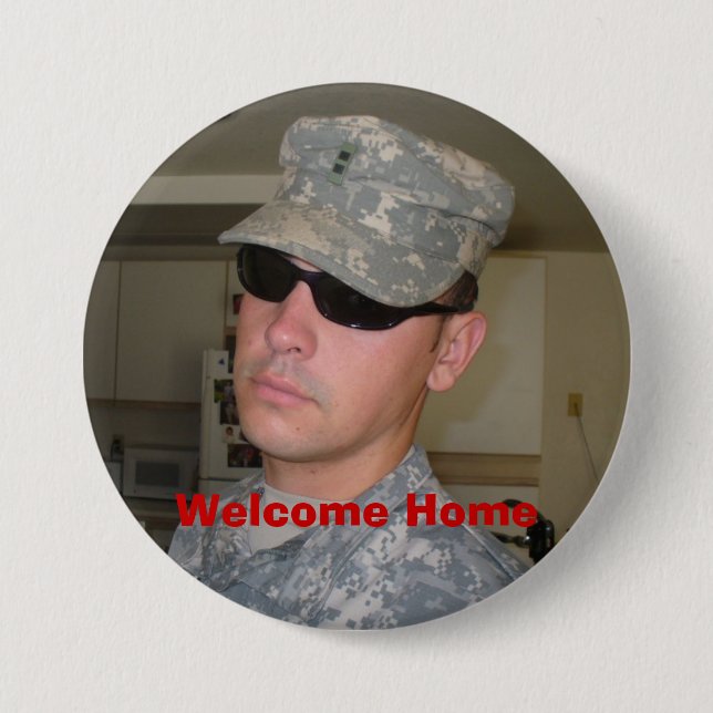 P1020004, Welcome Home 3 Inch Round Button (Front)