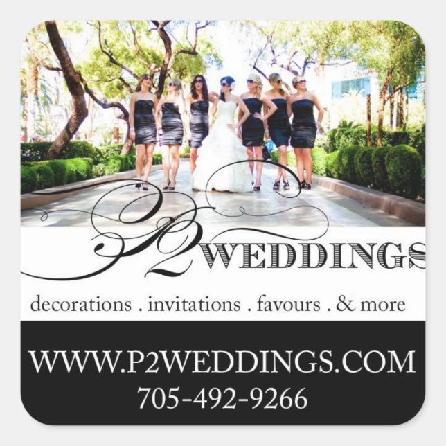 P2 Weddings Small Stickers (Front)