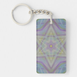 P32C Unique Colourful Abstract Star Mandala Keychain