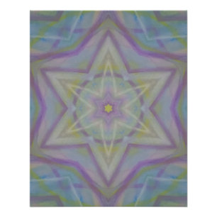 P32C Unique Colourful Abstract Star Mandala Poster