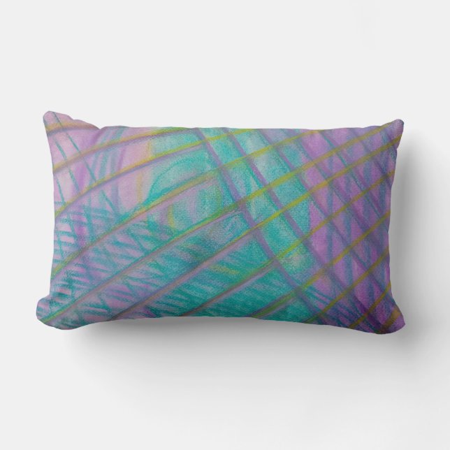 P34 Unique Colourful Abstract Art Lumbar Pillow (Front)