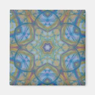 P35C Unique Colourful Abstract Mandala Art Magnet