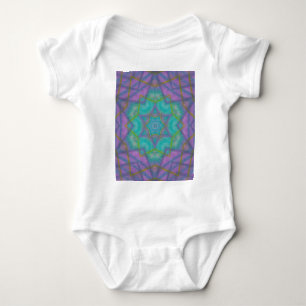 P36C Unique Colourful Abstract Mandala Art Baby Bodysuit