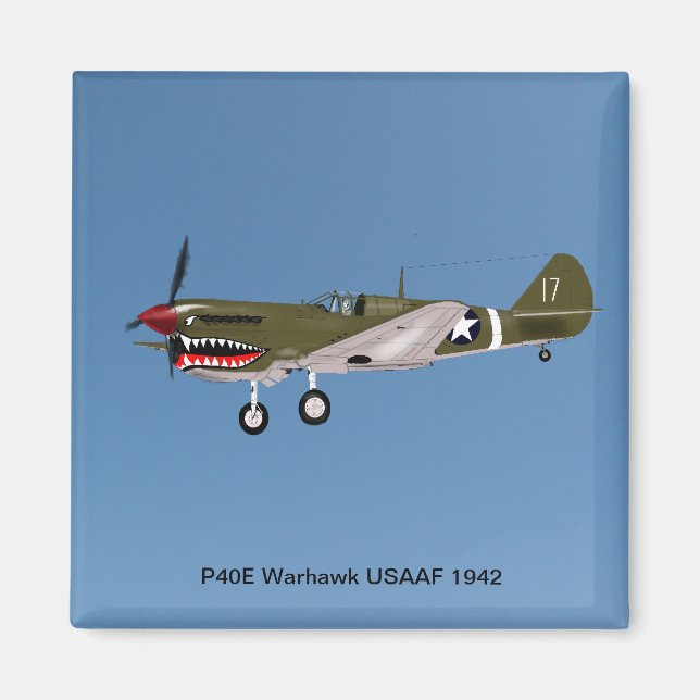 P40E Warhawk Fighter Magnet (Front)