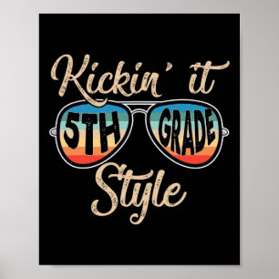 P41l Retro Kickin It 5th Grade Style Teacher Ck To Poster