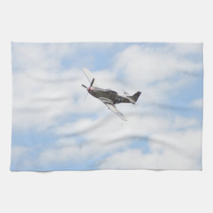 P51 Mustang In Flight Kitchen Towel