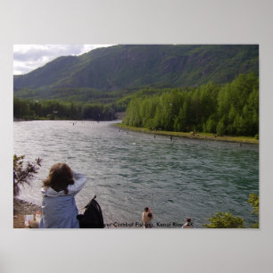 P8040287, Russian River Combat Fishing, Kenai R... Poster