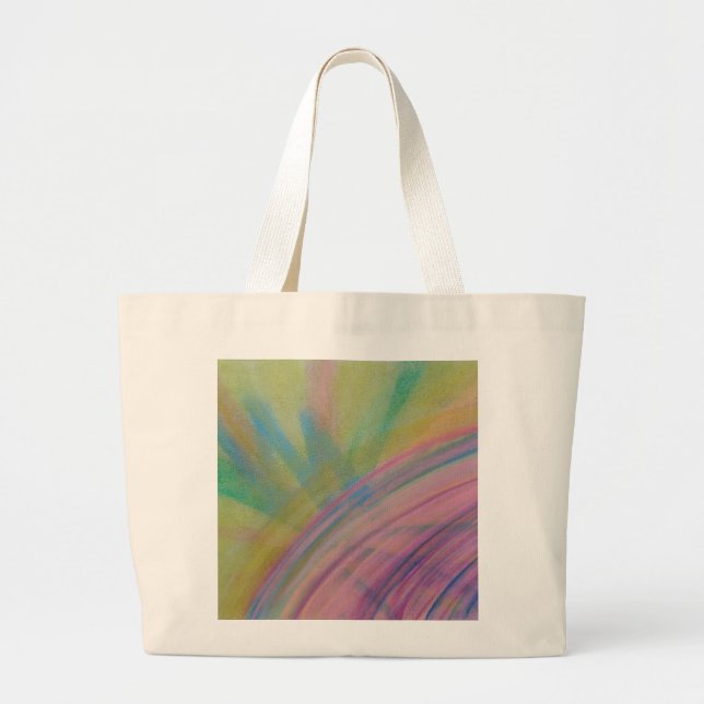 P9 Unique Colourful Abstract Art Large Tote Bag (Front)