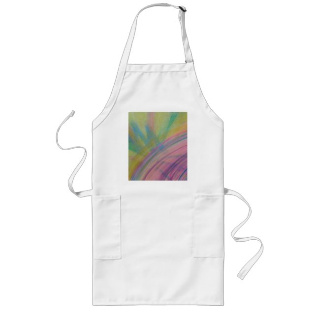 P9 Unique Colourful Abstract Art Long Apron (Front)