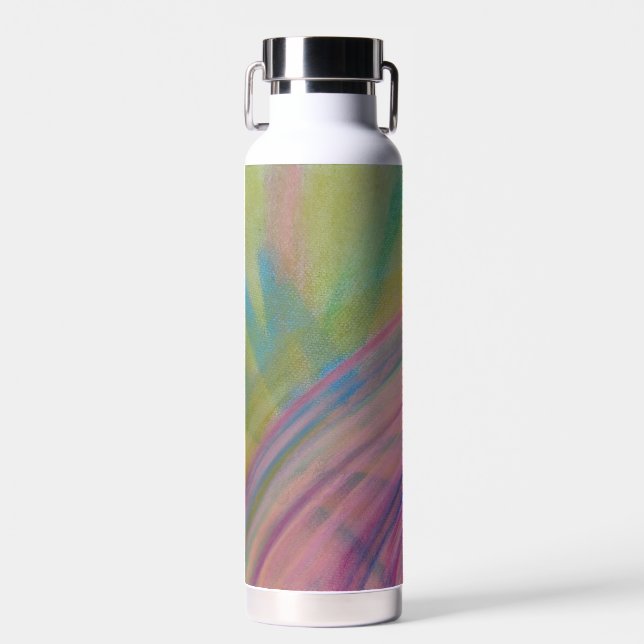 P9 Unique Colourful Abstract Art Water Bottle (Front)