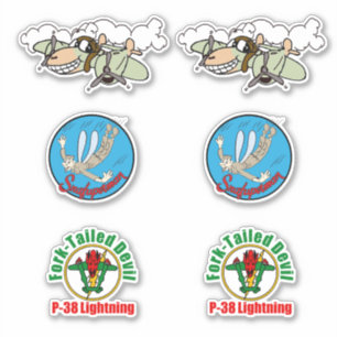 P-38 Cartoon, P-38 Snafuperman & Fork-Tailed Devil