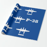 P-38 Lightning Blue & White Wrapping Paper<br><div class="desc">A classic image of the P-38 Lightning WWII fighter plane (in white) on a bright blue background. The perfect wrapping paper for any fan of the Lockheed P-38 Lightning! Available in many different size papers. All proceeds are for the P-38 Associaton,  a non-profit,  veterans organization.</div>