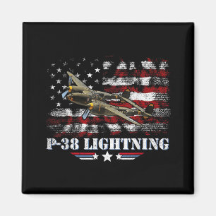 P-38 Lightning P38 Ww2 Aircraft Fighter Jet Pilot  Magnet