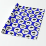 P-38 Lightning Silhouette White Circle Blue Back Wrapping Paper<br><div class="desc">Classic silhouette of P-38 Lightning in a white circle, with blue background to celebrate Hanukkah. Perfect gift wrapping paper for your favourite P-38 fan. Many sizes to choose from.</div>