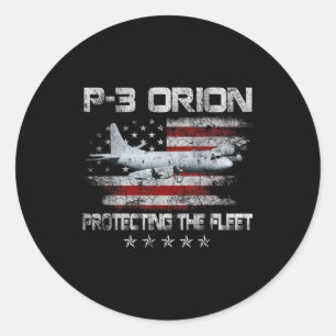 P-3 Orion Sub Hunter Asw Airplane Vintage Veterans Classic Round Sticker