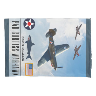 P-40 CURTISS WARHAWK FIGHTER SQUADRON PILLOWCASE