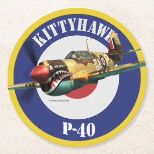 P-40 Kittyhawk Round Paper Coaster