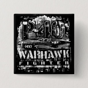 P-40 Warhawk 2 Inch Square Button